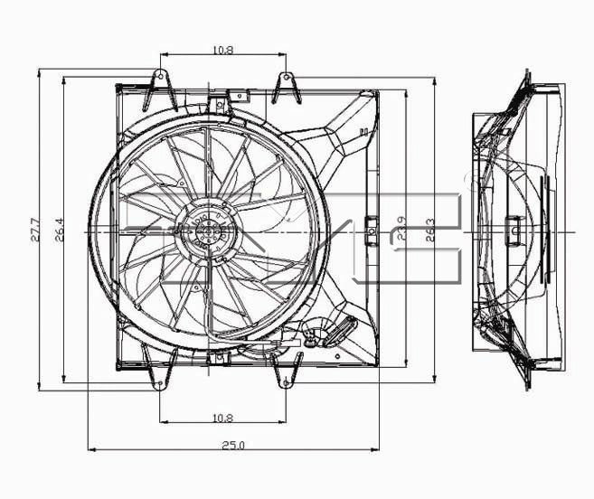 Dual Radiator and Condenser Fan Assembly for Jeep Grand Cherokee 4.0L L6 2004 P-3311297