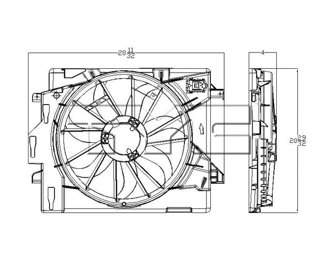 Dual Radiator and Condenser Fan Assembly for Chrysler Town & Country 2016 2015 2014 2013 2012 2011 2010 2009 2008 P-3311423