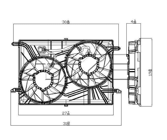 Dual Radiator and Condenser Fan Assembly for Buick Enclave 2017 2016 2015 2014 2013 2012 2011 2010 2009 2008 P-3311437