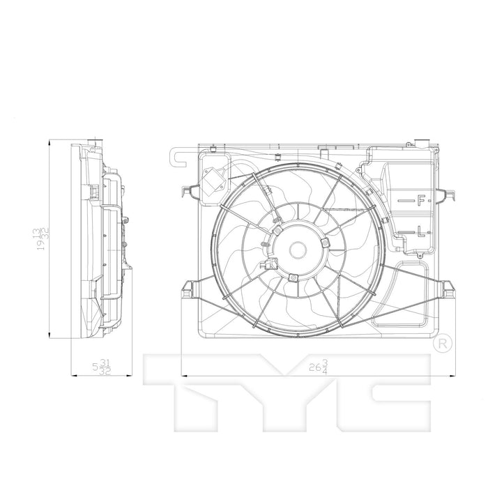 Dual Radiator and Condenser Fan Assembly for Kia Forte Automatic Transmission 2013 2012 2011 2010 P-3311528