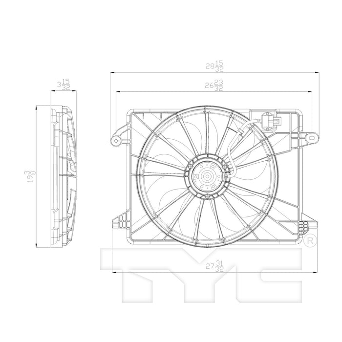 Dual Radiator and Condenser Fan Assembly for Dodge Challenger 2020 2019 2018 2017 2016 2015 2014 2013 2012 2011 2010 2009 P-3311567