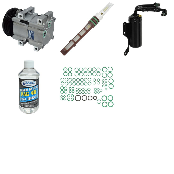 A/C Compressor and Component Kit for Ford E-150 Econoline Club Wagon 1996 1995 1994 P-3381772