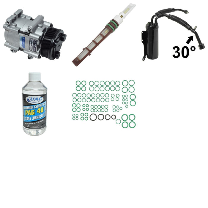 A/C Compressor and Component Kit for Ford E-350 Super Duty 7.3L V8 DIESEL 19 VIN 2000 1999 P-3382157