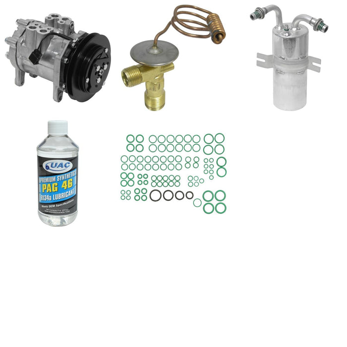 A/C Compressor and Component Kit for Ford E-250 Econoline Club Wagon 7.3L V8 DIESEL 21 VIN 1991 1990 1989 1988 P-3384635