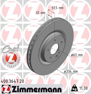 Front Disc Brake Rotor for Mercedes-Benz 600SL 6.0L V12 RWD GAS Convertible 1993 P-3655261