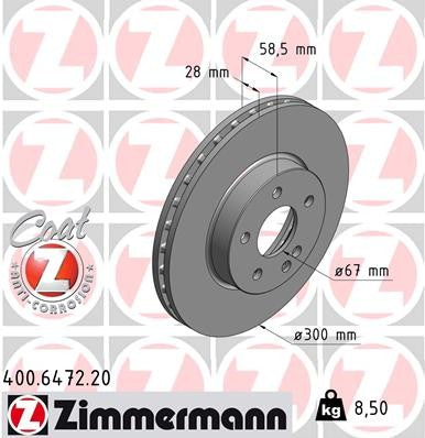 Front Disc Brake Rotor for Mercedes-Benz Metris 2.0L L4 2019 2018 2017 2016 P-3655456