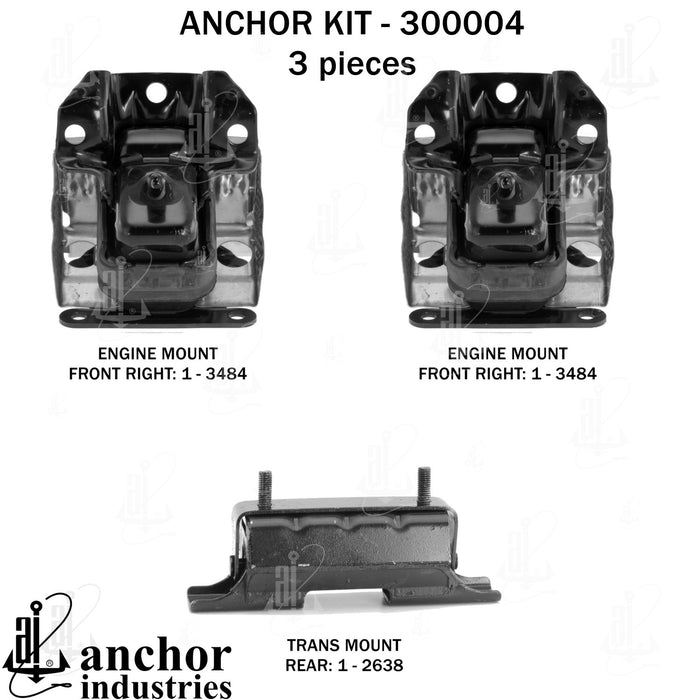 Engine Mount Kit for Chevrolet Silverado 2500 HD Classic 6.0L V8 4WD 2007 P-25414