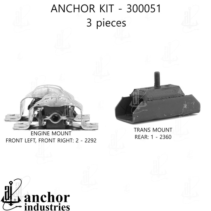 Engine Mount Kit for Buick Roadmaster 1993 1992 1991 P-25867