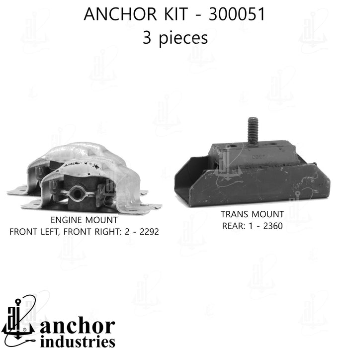 Engine Mount Kit for Buick Roadmaster 1993 1992 1991 P-25867