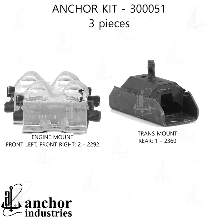 Engine Mount Kit for Buick Roadmaster 1993 1992 1991 P-25867