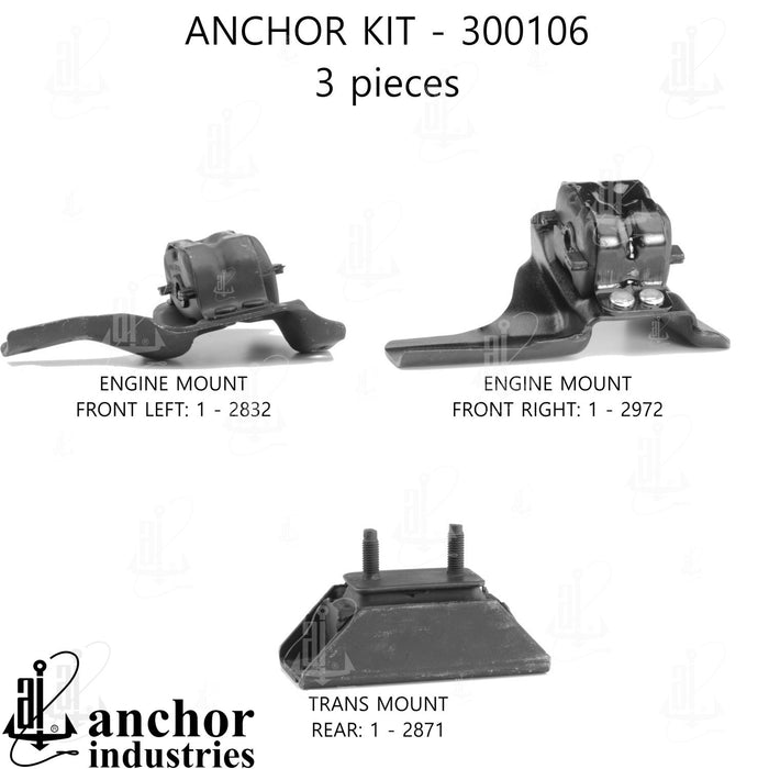 Engine Mount Kit for Ford F-250 4.6L V8 4WD Automatic Transmission 2003 2002 2001 2000 1999 1998 P-26186