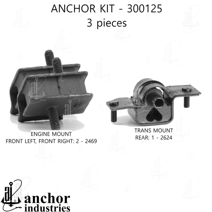 Engine Mount Kit for Dodge B350 1994 1993 1992 1991 1990 1989 1988 P-26247