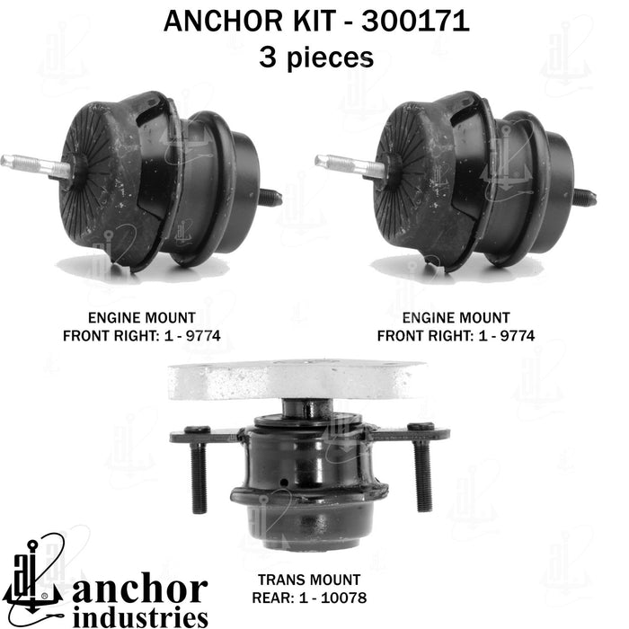 Engine Mount Kit for Infiniti FX37 3.7L V6 RWD 2013 P-26372