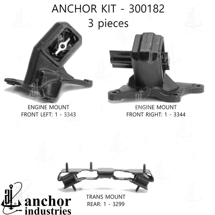 Engine Mount Kit for Jeep Wrangler 3.8L V6 2011 2010 2009 2008 2007 P-26397