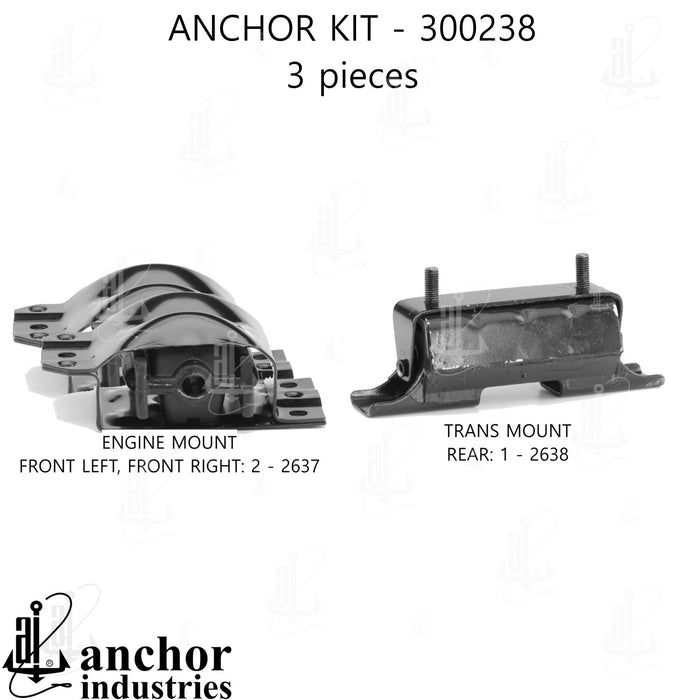 Engine Mount Kit for GMC Jimmy 4WD DIESEL 1991 1990 1989 1988 P-26455