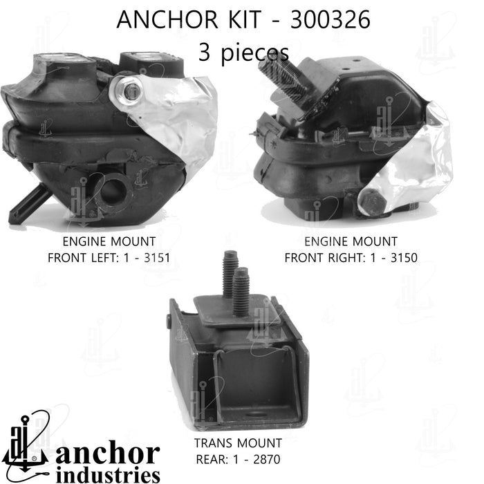 Engine Mount Kit for Ford Expedition 5.4L V8 4WD 2004 2003 P-26594