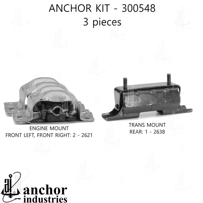 Engine Mount Kit for Chevrolet C1500 5.7L V8 RWD 1998 1997 1996 1995 1994 1993 1992 P-26792