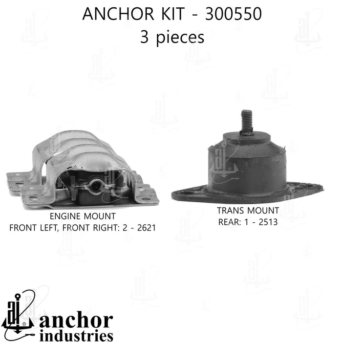 Engine Mount Kit for Chevrolet R2500 Suburban 5.7L V8 Automatic Transmission 1990 1989 P-26819