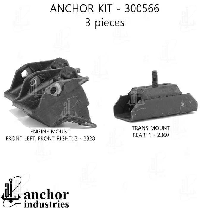 Engine Mount Kit for Oldsmobile Omega 4.3L V8 1977 1976 1975 P-27061