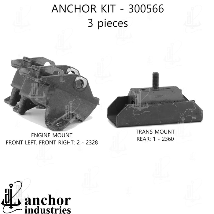 Engine Mount Kit for Oldsmobile Omega 4.3L V8 1977 1976 1975 P-27061