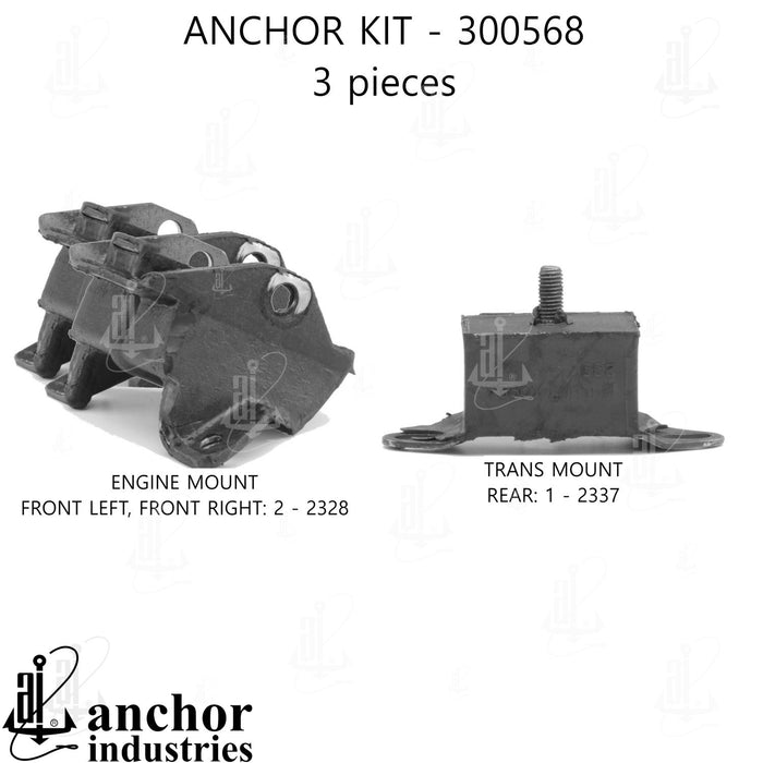 Engine Mount Kit for Oldsmobile Cutlass Manual Transmission GAS 18 VIN 1981 1980 1979 1978 1977 1976 1975 1974 1973 1972 1971 P-27076