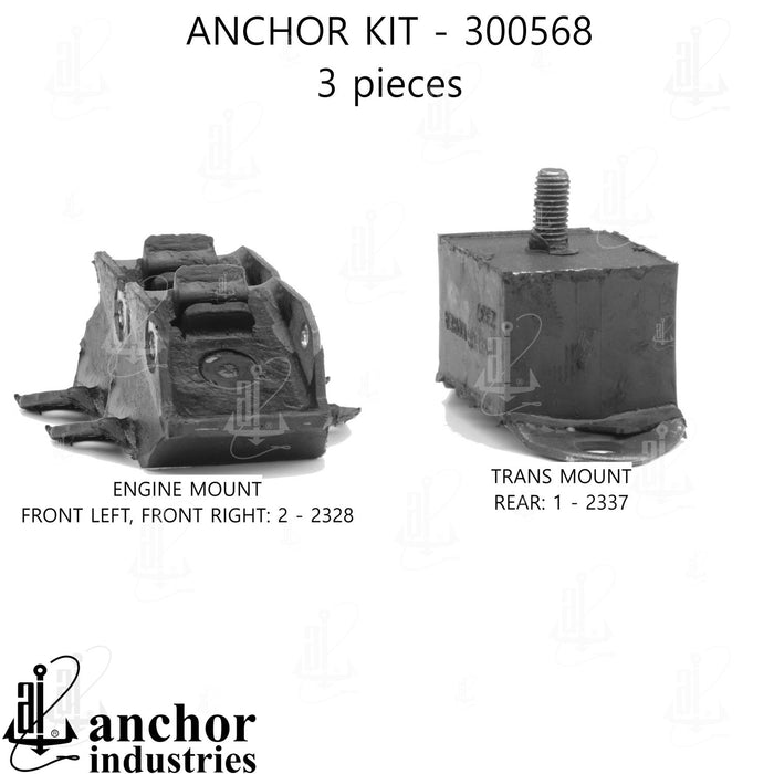 Engine Mount Kit for Oldsmobile Cutlass Manual Transmission GAS 18 VIN 1981 1980 1979 1978 1977 1976 1975 1974 1973 1972 1971 P-27076