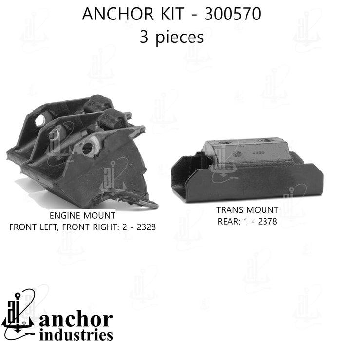 Engine Mount Kit for Oldsmobile Cutlass Salon 5.7L V8 Automatic Transmission 1979 1978 1977 1976 1975 P-27107