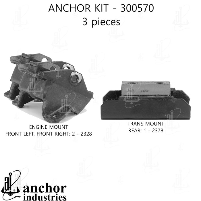 Engine Mount Kit for GMC C1500 5.7L V8 RWD DIESEL Manual Transmission 1981 1980 1979 P-27102