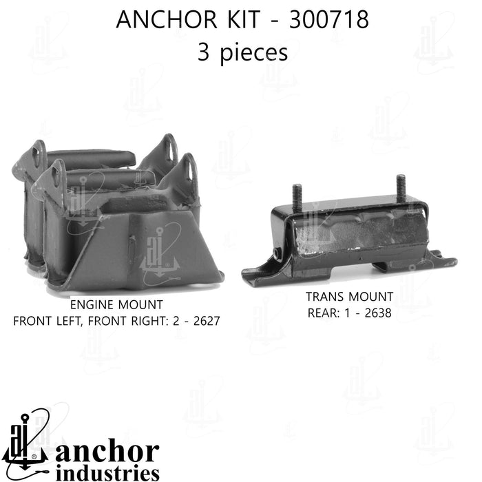 Engine Mount Kit for Oldsmobile Bravada 4.3L V6 1994 1993 1992 1991 P-27431