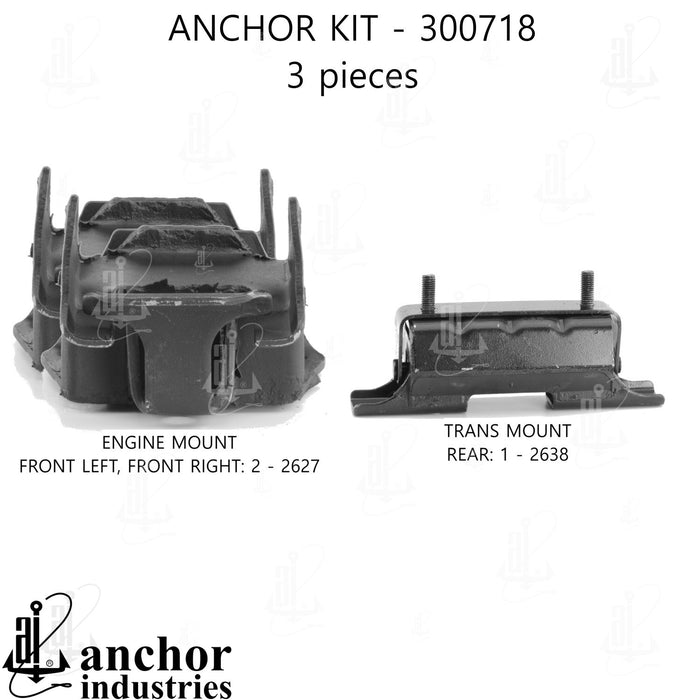 Engine Mount Kit for Oldsmobile Bravada 4.3L V6 1994 1993 1992 1991 P-27431