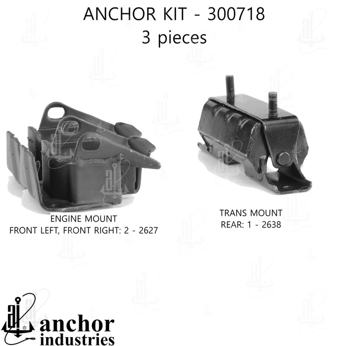 Engine Mount Kit for Oldsmobile Bravada 4.3L V6 1994 1993 1992 1991 P-27431