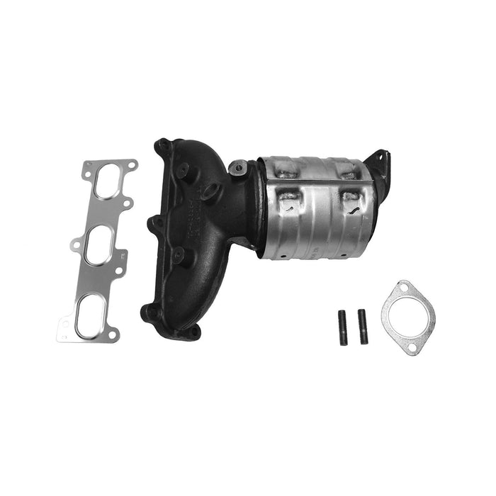 Front Right/Passenger Side Catalytic Converter with Integrated Exhaust Manifold for Hyundai Santa Fe 2.7L V6 FWD 2009 2008 2007 - AP Exhaust 641340