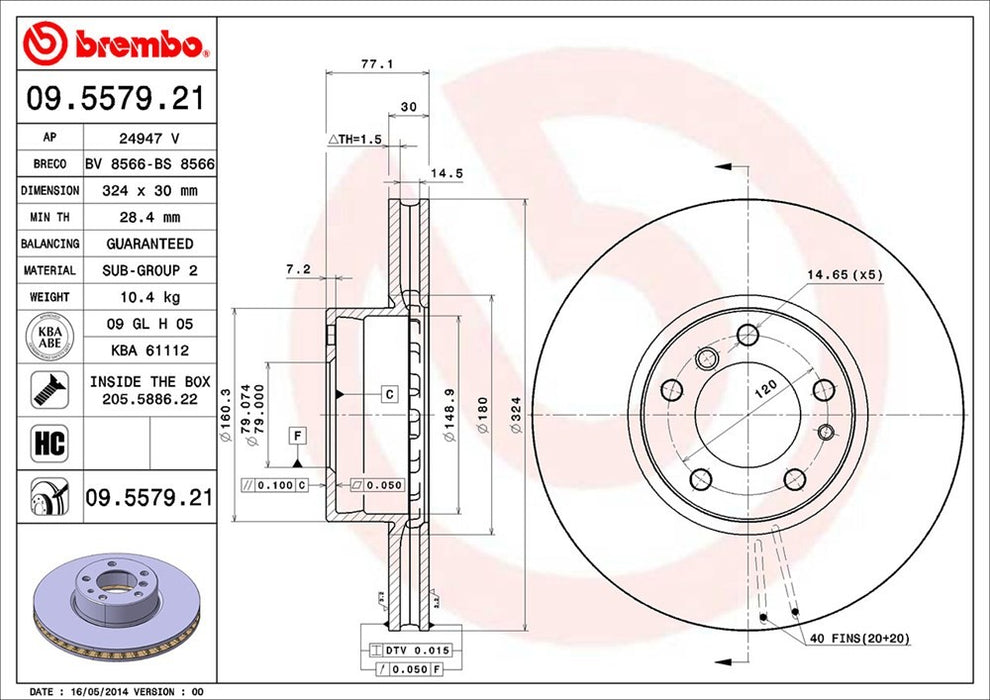 Front Disc Brake Rotor for BMW 850CSi Base 1995 1994 P-2273163