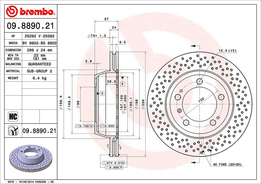 Rear Disc Brake Rotor for Porsche Boxster 2012 2011 2010 2009 2008 2007 2006 2005 2004 2003 2002 2001 2000 P-2273790