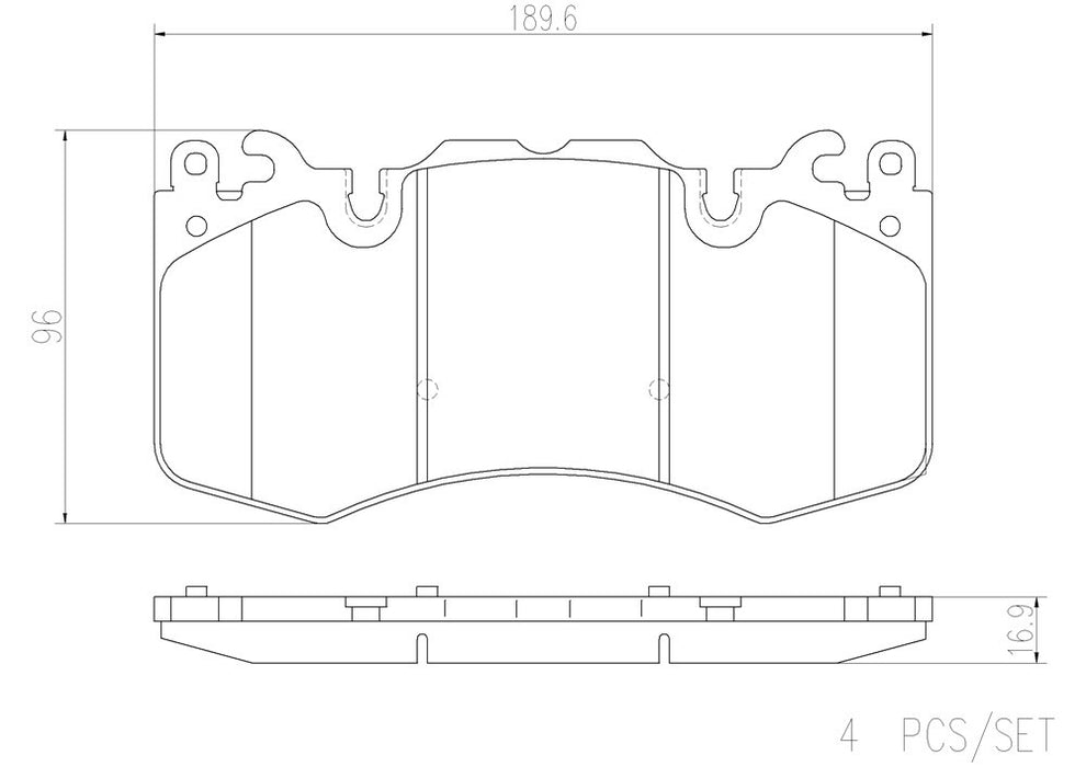 Front Disc Brake Pad Set for Land Rover Defender 90 2021 - Brembo P44023N