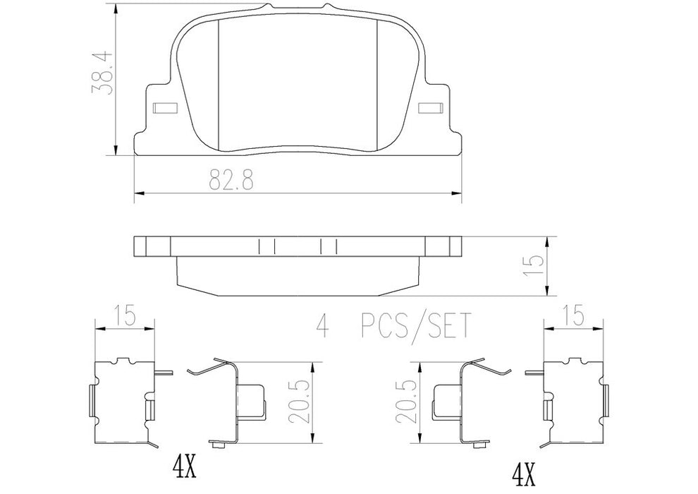 Rear Disc Brake Pad Set for Scion tC 2010 2009 2008 2007 2006 2005 P-2270403