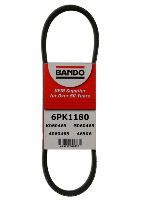 Fan and Alternator Accessory Drive Belt for Nissan Pathfinder 3.5L V6 GAS 2004 2003 2002 2001 - Bando 6PK1180