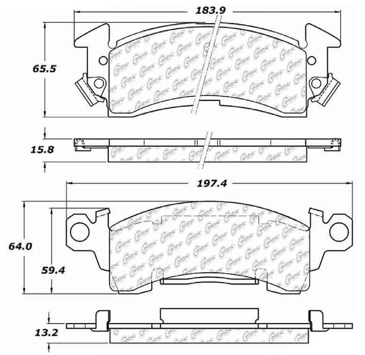 Front Disc Brake Pad Set for Buick Wildcat 1970 - Centric 104.00521