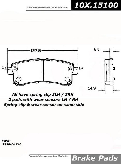 Rear Disc Brake Pad Set for Infiniti QX56 2013 2012 2011 P-2395198