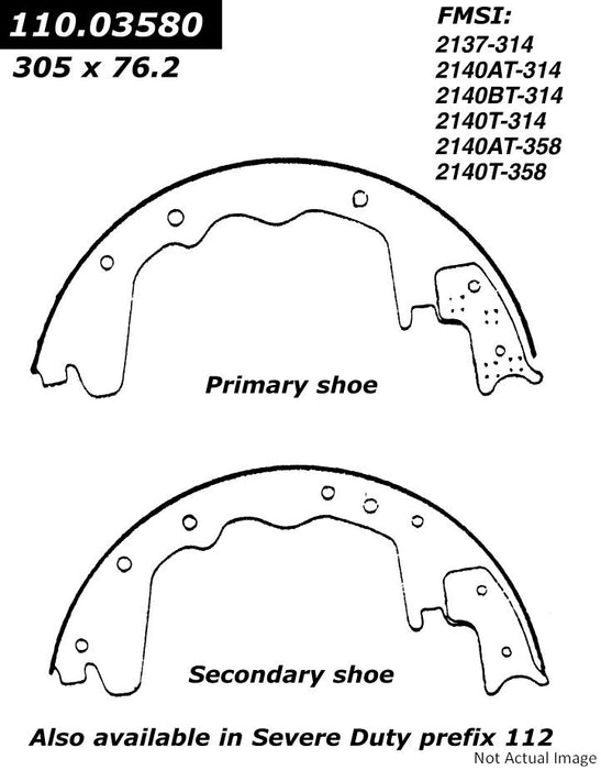 Rear Drum Brake Shoe for Dodge P200 1972 - Centric 111.03580