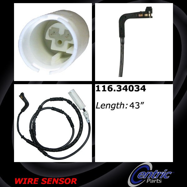 Rear Disc Brake Pad Wear Sensor for BMW M3 2013 2012 2011 2010 2009 2008 - Centric 116.34034