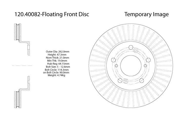 Front Disc Brake Rotor for Acura ILX 1.5L L4 2015 2014 2013 P-2409871