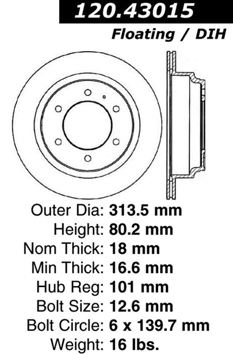 Rear Disc Brake Rotor for Isuzu VehiCROSS 2001 2000 1999 P-2410137