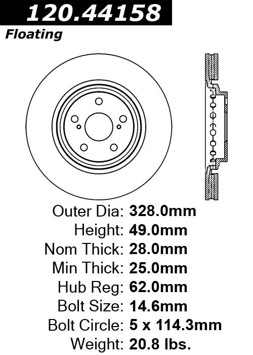 Front Disc Brake Rotor for Lexus NX300 2021 2020 2019 2018 P-2410328