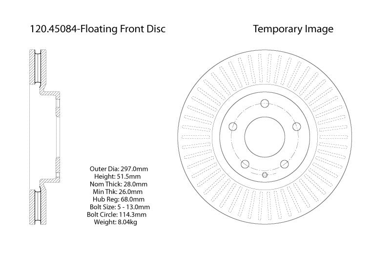 Front Disc Brake Rotor for Mazda CX-5 2017 2016 2015 2014 2013 P-2410471