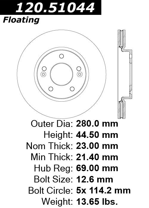 Front Disc Brake Rotor for Kia Seltos FWD 2022 2021 2020 P-2410824