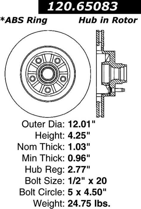 Front Disc Brake Rotor for Ford Explorer Sport RWD 2003 2002 2001 P-2411589