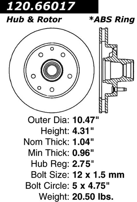 Front Disc Brake Rotor for Chevrolet S10 RWD GAS 2003 2002 2001 2000 1999 1998 1997 1996 1995 1994 P-2411748