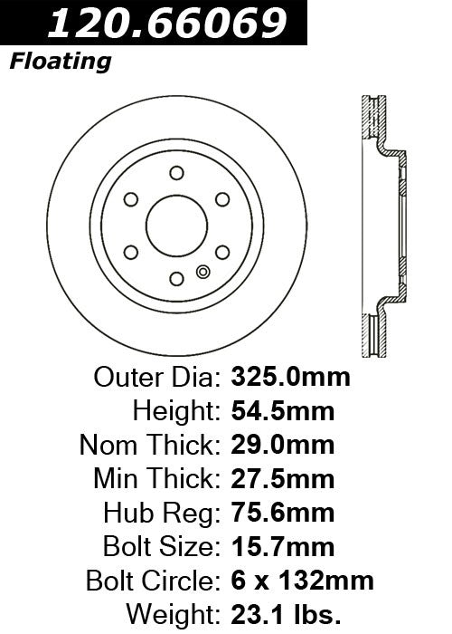 Front Disc Brake Rotor for GMC Acadia Limited 2017 P-2412064