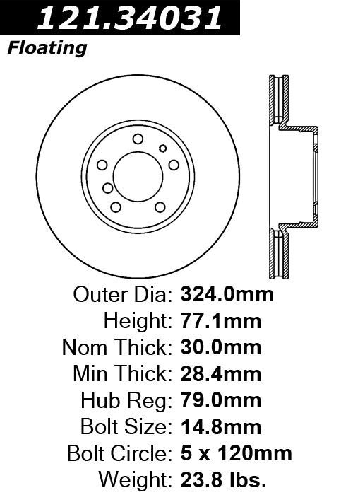 Front Disc Brake Rotor for BMW 850i 1992 1991 P-2412956